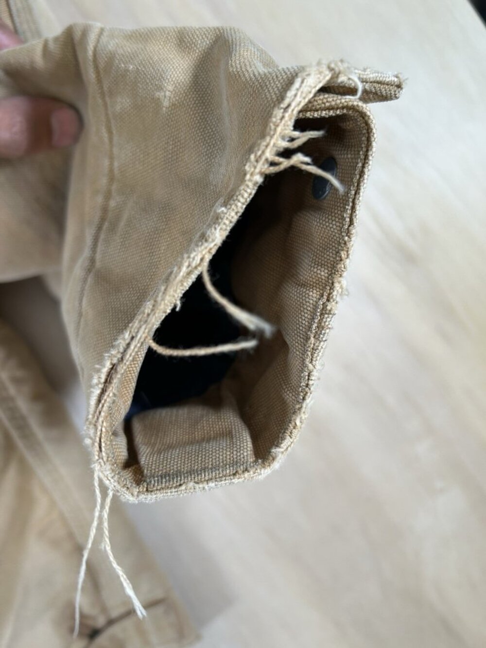Vintage 1980s Carhartt Detroit Jacket Blanket Lined Tan Distressed Work Size M - Picture 13 of 14